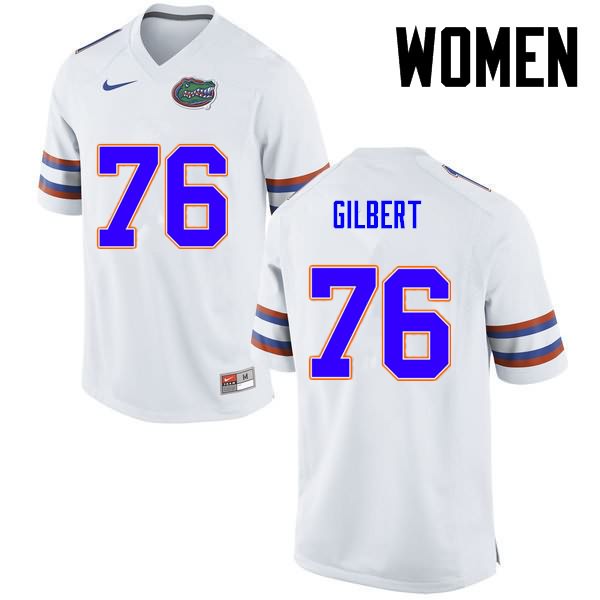 Women's NCAA Florida Gators Marcus Gilbert #76 Stitched Authentic Nike White College Football Jersey WHH6665UE